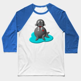 Cute Walrus in Water Baseball T-Shirt